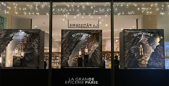 BOWMORE - Window display at the Grande Épicerie de Paris - ELBA Group - PLV